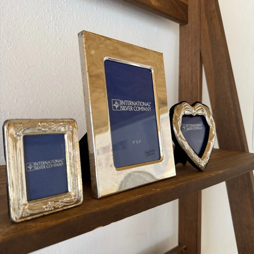 3pc Vintage International Silver Company Silverplated Picture Frames NIB NOS